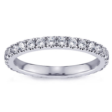 0.70 CT Pave Set Diamond Eternity Wedding Band in 14k White/Yellow/Rose Gold